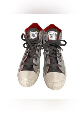 Hasbro Gray Unisex Limited Edition Transformers High-Top Converse Shoes Size 5.5
